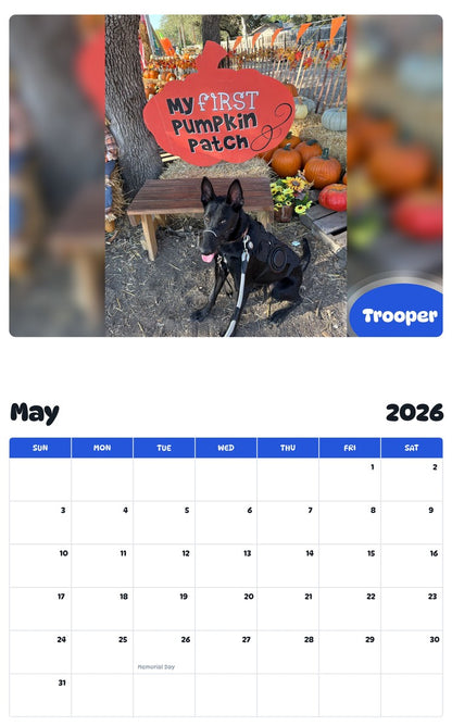 2026 - 2027 Trooper - Pawidols Pet Calendar