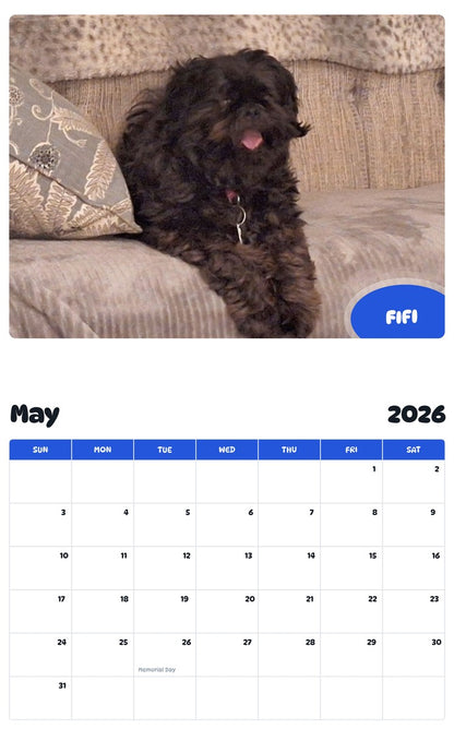2026 - 2027 FIFI - Pawidols Pet Calendar