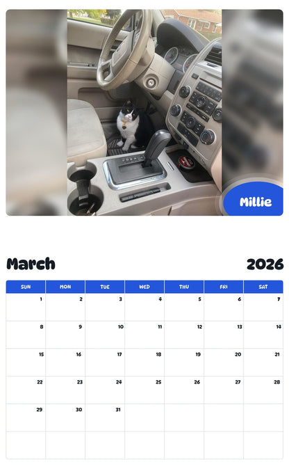 November 2025 - October 2026 Millie - Pawidols Pet Calendar