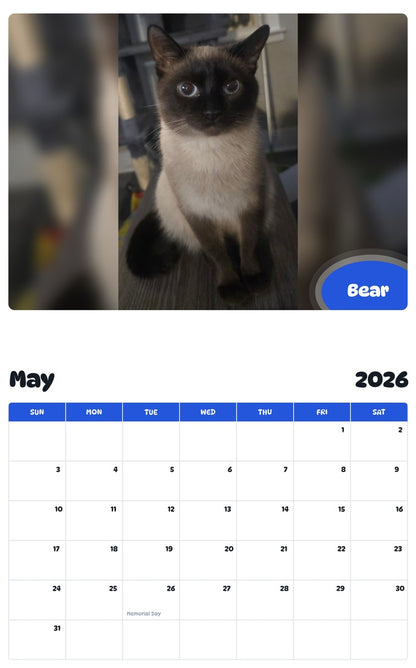 2026 - 2027 Bear - Pawidols Pet Calendar