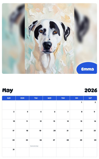 2026 - 2027 Emma - Pawidols Pet Calendar