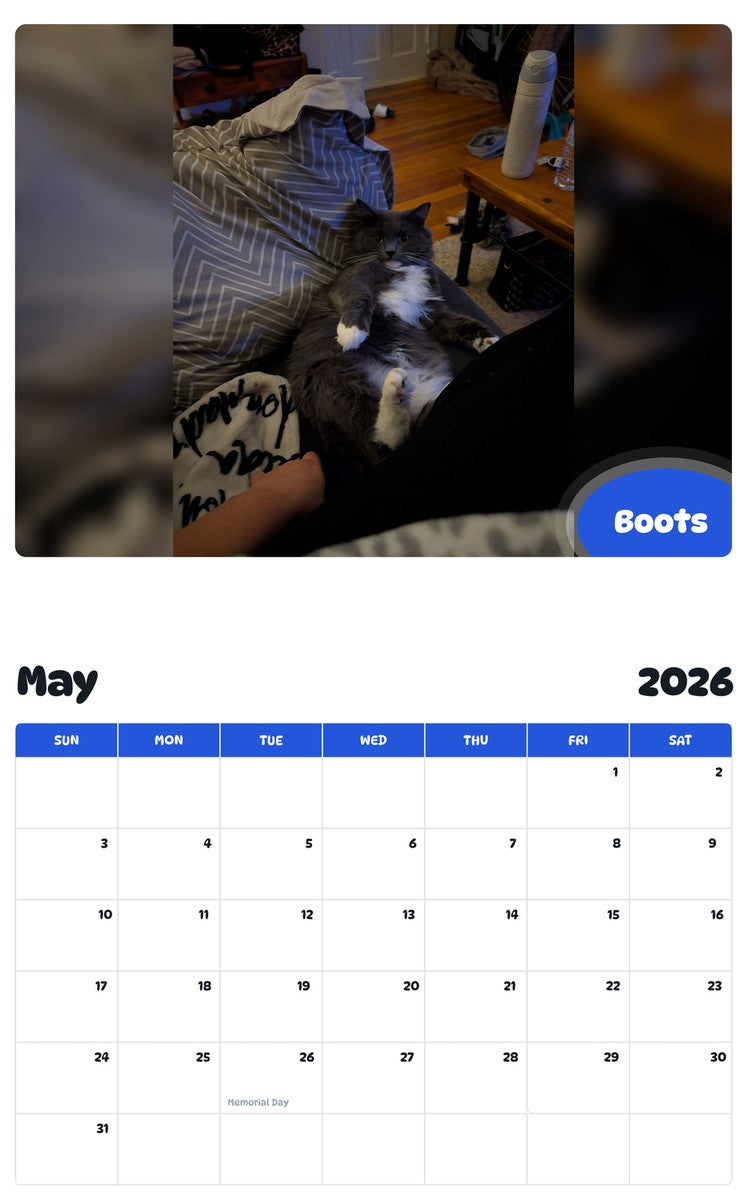 2026 - 2027 Boots - Pawidols Pet Calendar
