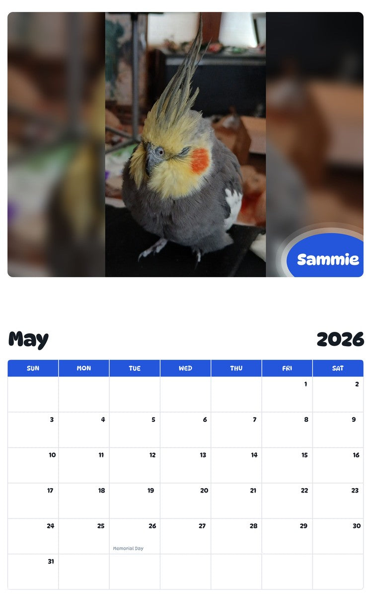 2026 - 2027 Sammie - Pawidols Pet Calendar