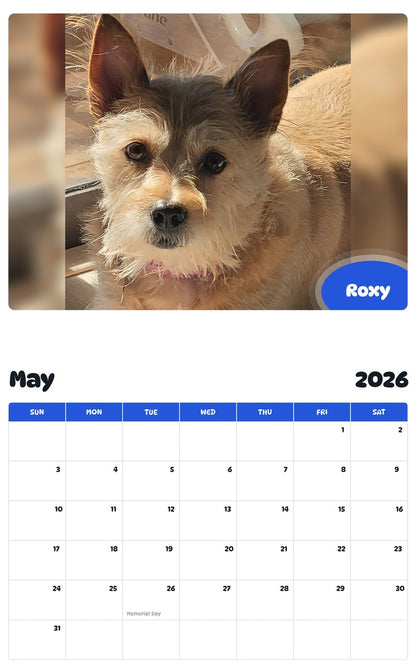 2026 - 2027 Roxy - Pawidols Pet Calendar