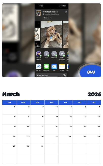 November 2025 - October 2026 BLU - Pawidols Pet Calendar