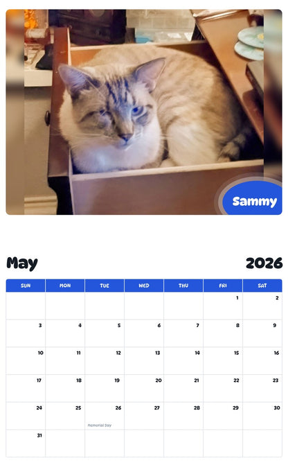 2026 - 2027 Sammy - Pawidols Pet Calendar