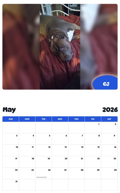 2026 - 2027 CJ - Pawidols Pet Calendar