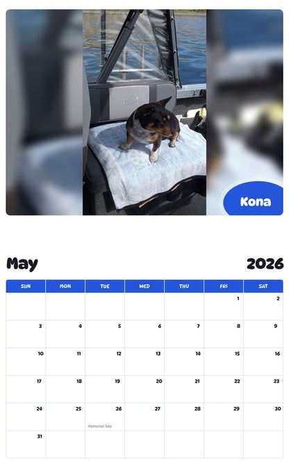 2026 - 2027 Kona - Pawidols Pet Calendar