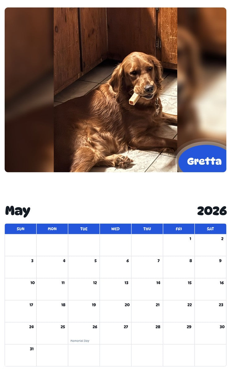 2026 - 2027 Gretta - Pawidols Pet Calendar