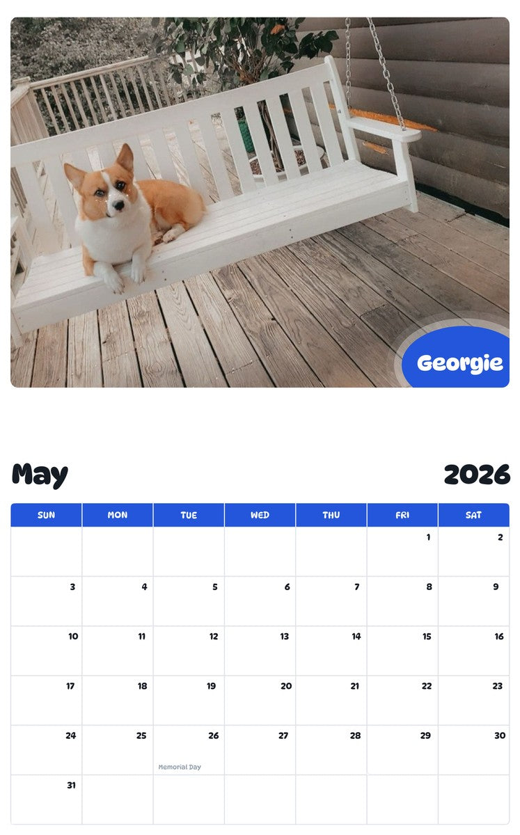 2026 - 2027 Georgie - Pawidols Pet Calendar