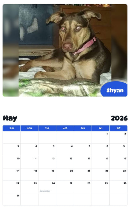 2026 - 2027 Shyan - Pawidols Pet Calendar