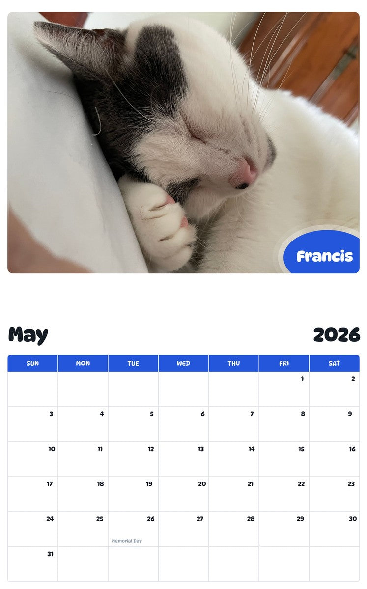 2026 - 2027 Francis - Pawidols Pet Calendar