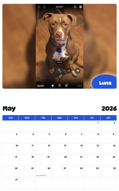 2026 - 2027 Luna - Pawidols Pet Calendar