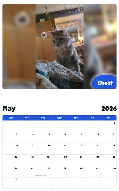 2026 - 2027 Ghost - Pawidols Pet Calendar