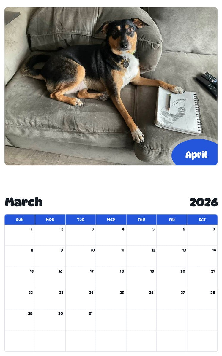 November 2025 - October 2026 April - Pawidols Pet Calendar