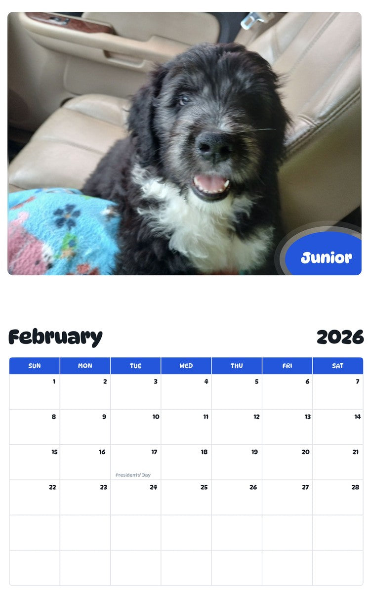 October 2025 - September 2026 Junior - Pawidols Pet Calendar