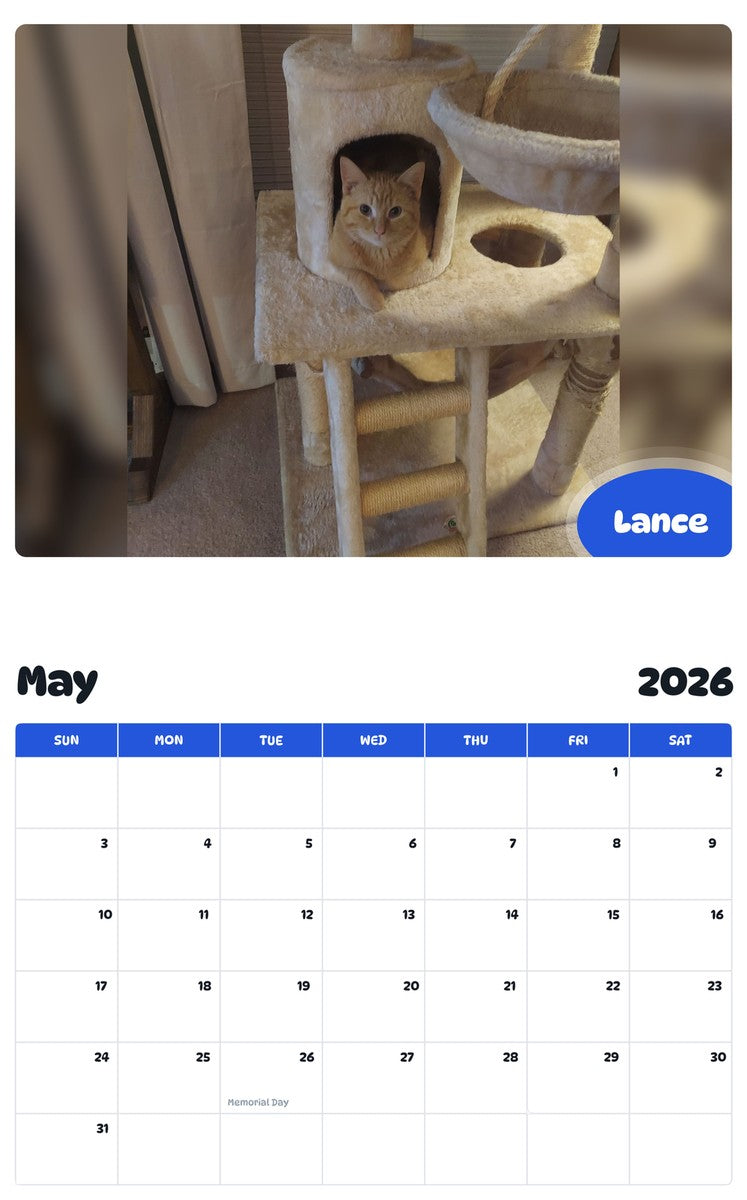 2026 - 2027 Lance - Pawidols Pet Calendar