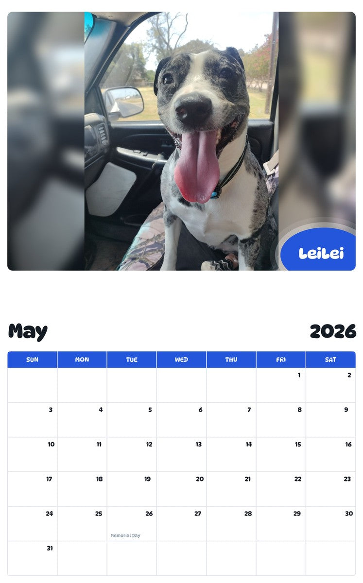 2026 - 2027 LeiLei - Pawidols Pet Calendar