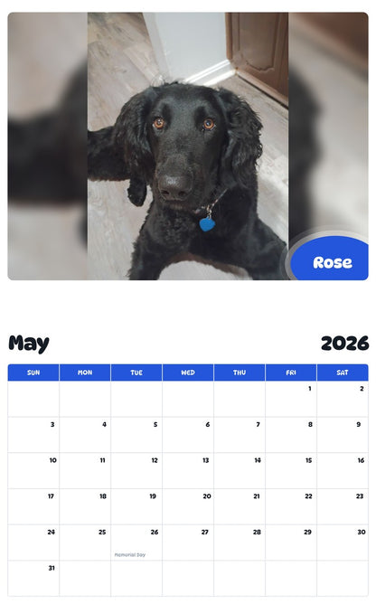 2026 - 2027 Rose - Pawidols Pet Calendar