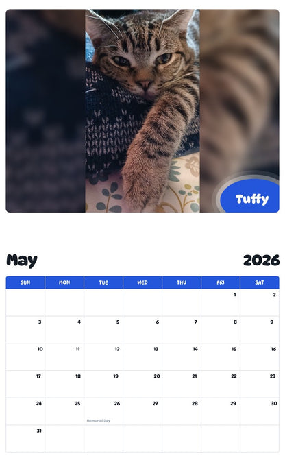 2026 - 2027 Tuffy - Pawidols Pet Calendar