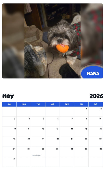 2026 - 2027 Maria - Pawidols Pet Calendar