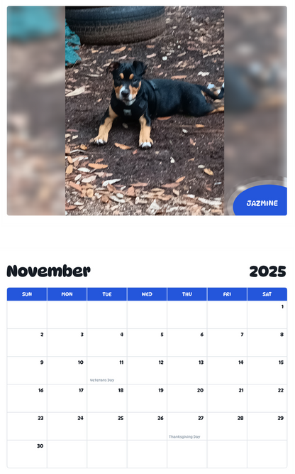 July 2025 - June 2026 Jazmine - Pawidols Pet Calendar