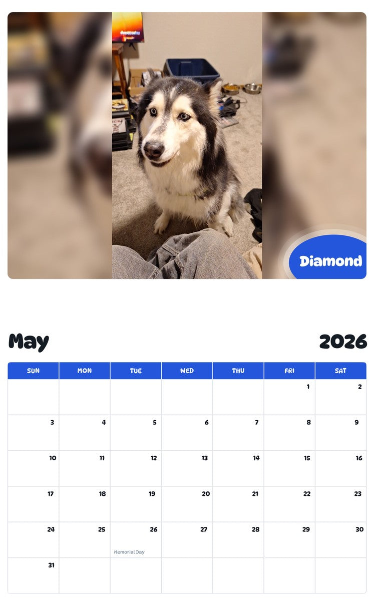 2026 - 2027 Diamond - Pawidols Pet Calendar