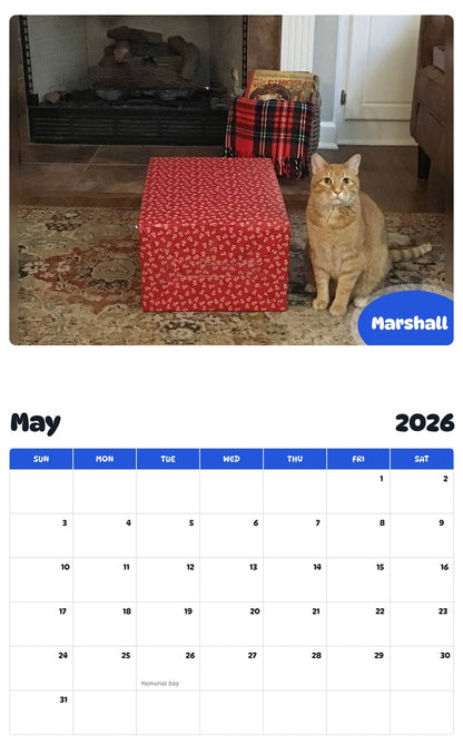 2026 - 2027 Marshall - Pawidols Pet Calendar