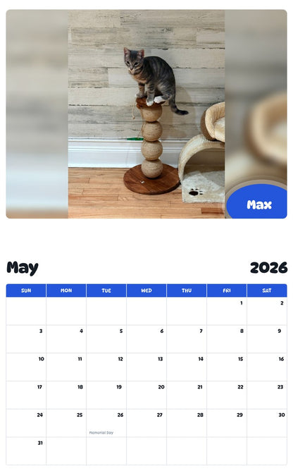2026 - 2027 Max - Pawidols Pet Calendar