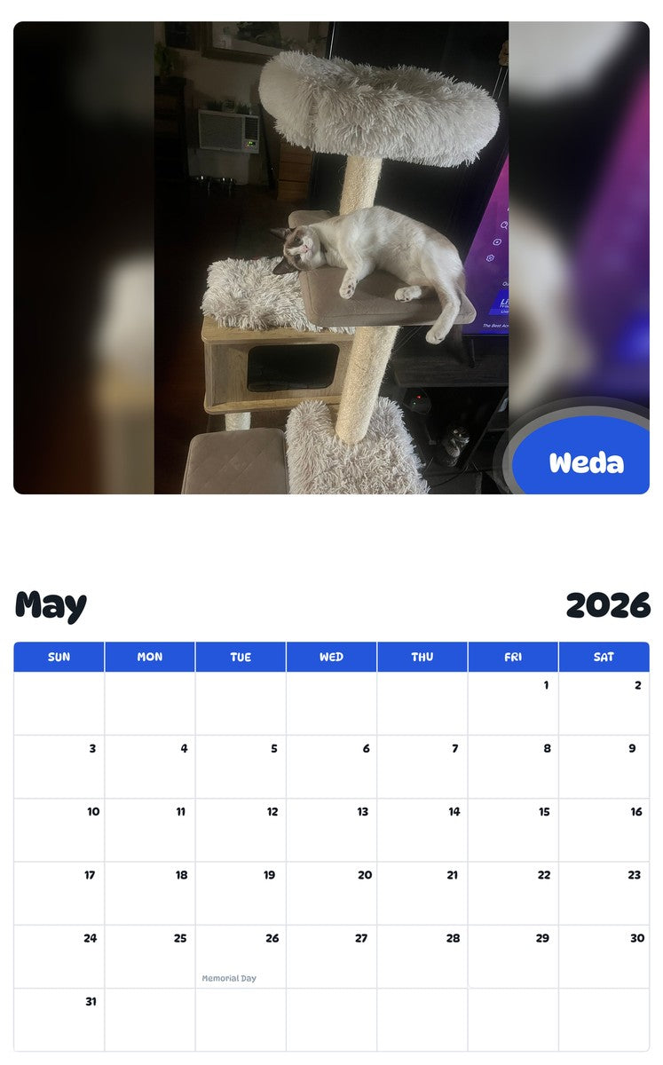 2026 - 2027 Weda - Pawidols Pet Calendar