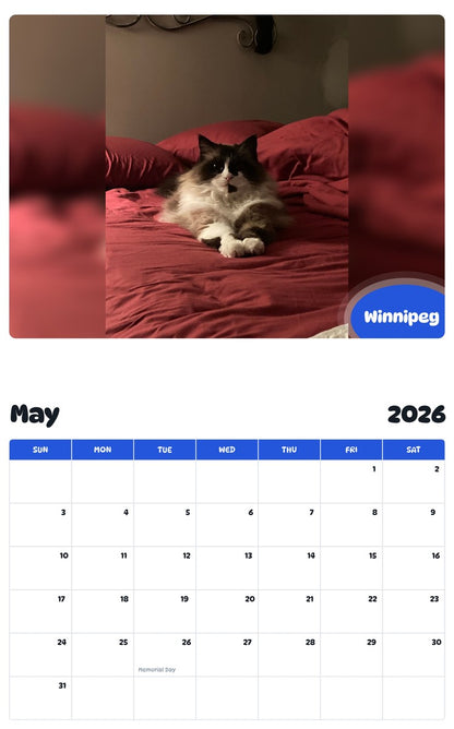 2026 - 2027 Winnipeg - Pawidols Pet Calendar