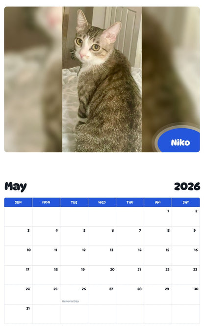 2026 - 2027 Niko - Pawidols Pet Calendar