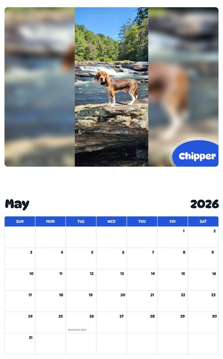 2026 - 2027 Chipper - Pawidols Pet Calendar