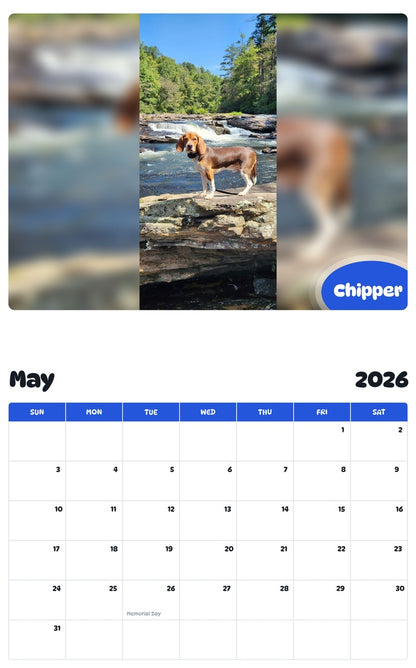 2026 - 2027 Chipper - Pawidols Pet Calendar