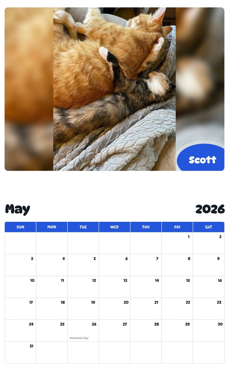 2026 - 2027 Scott - Pawidols Pet Calendar