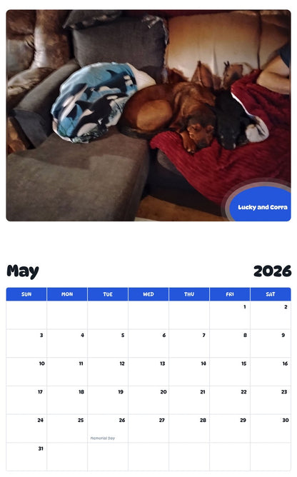 2026 - 2027 Lucky and Corra - Pawidols Pet Calendar