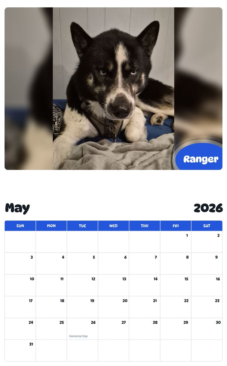 2026 - 2027 Ranger - Pawidols Pet Calendar