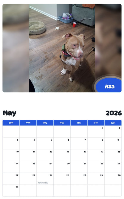 2026 - 2027 Aza - Pawidols Pet Calendar