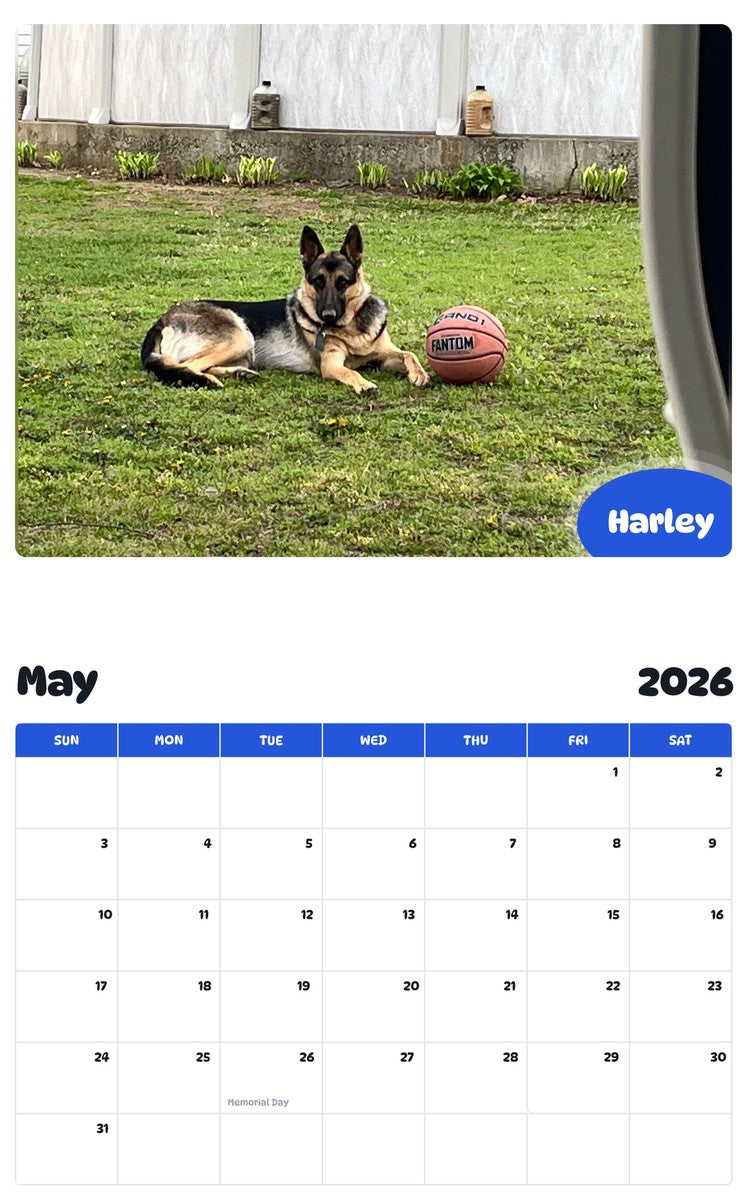2026 - 2027 Harley - Pawidols Pet Calendar