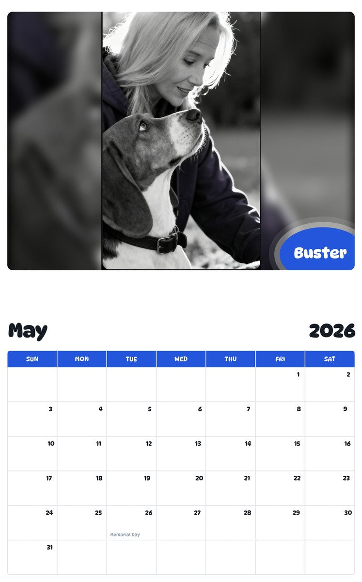 2026 - 2027 Buster - Pawidols Pet Calendar