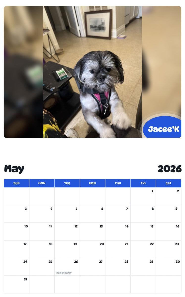 2026 - 2027 Jacee’K - Pawidols Pet Calendar