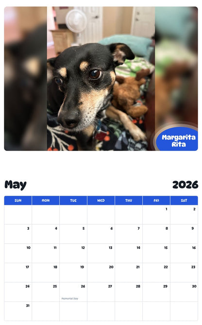 2026 - 2027 Margarita Rita - Pawidols Pet Calendar