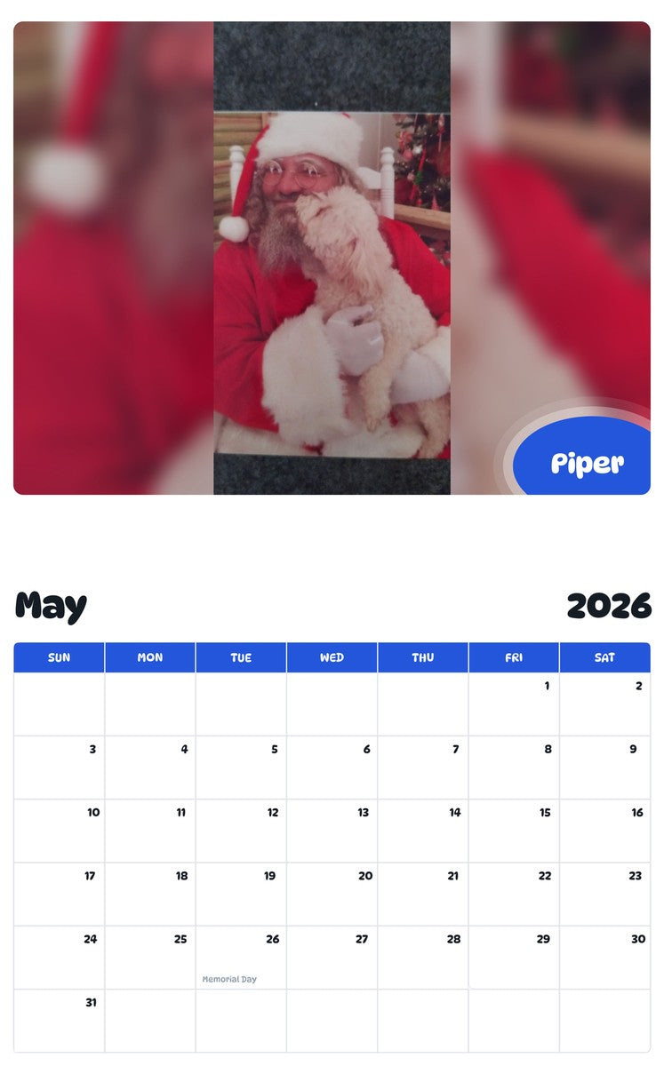 2026 - 2027 Piper - Pawidols Pet Calendar