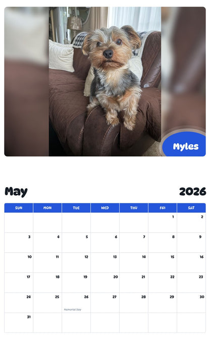 2026 - 2027 Myles - Pawidols Pet Calendar