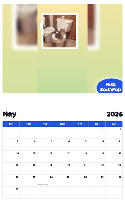 2026 - 2027 Miss SodaPop - Pawidols Pet Calendar