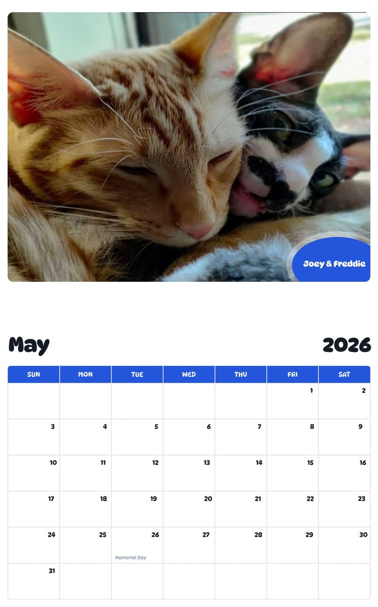 2026 - 2027 Joey & Freddie - Pawidols Pet Calendar