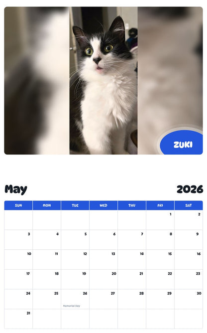 2026 - 2027 ZUKI - Pawidols Pet Calendar