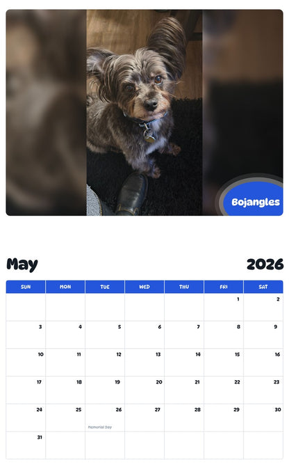 2026 - 2027 Bojangles - Pawidols Pet Calendar