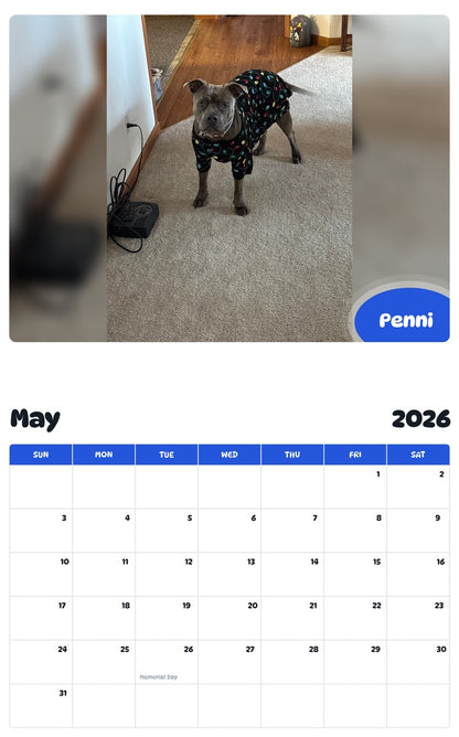 2026 - 2027 Penni - Pawidols Pet Calendar