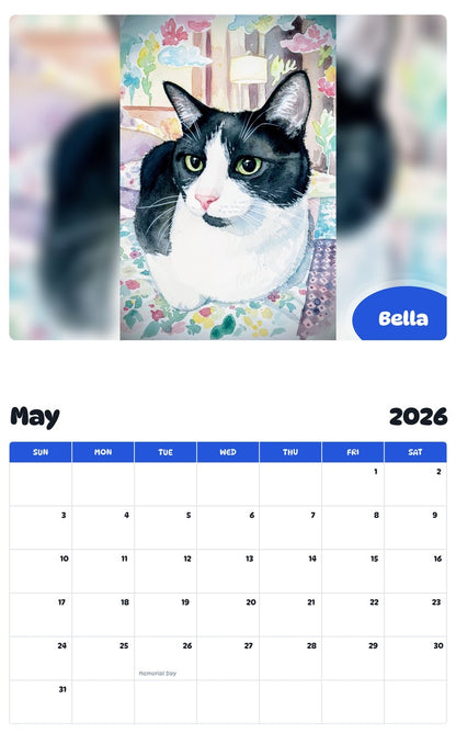 2026 - 2027 Bella - Pawidols Pet Calendar